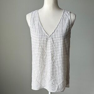 Nordstrom | White and Black Grid Tank Top